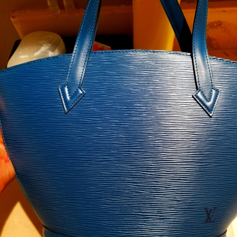 L.V epi blue handbag